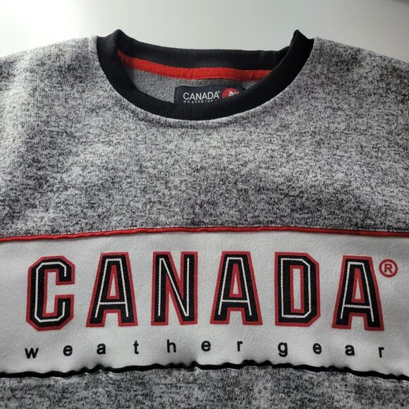 Canada Weather Gear Sweatshirt Pullover Womens Medium Gray Red Sportswear Soft - Picture 8 of 11